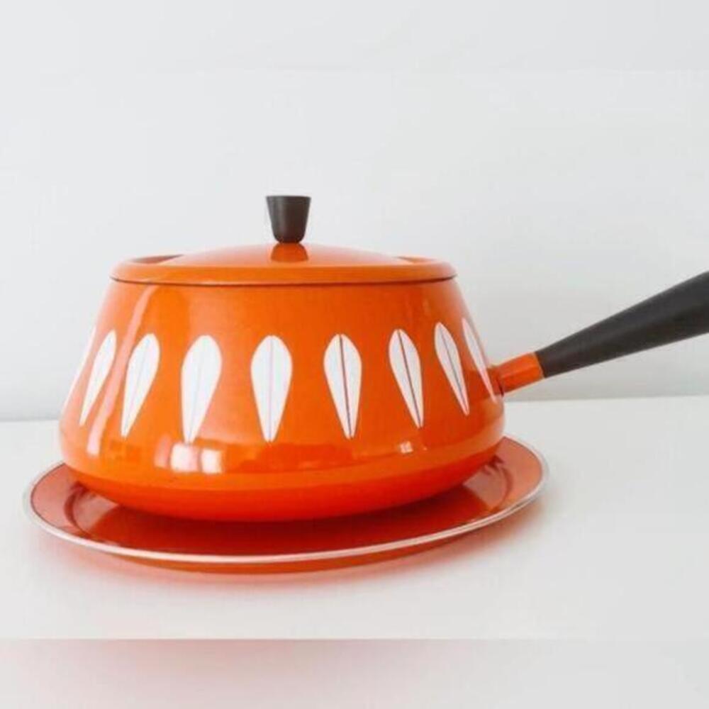 Cathrineholm Lotus Orange Fondue Pot & Plate, Cathrineholm Saucepan.​​